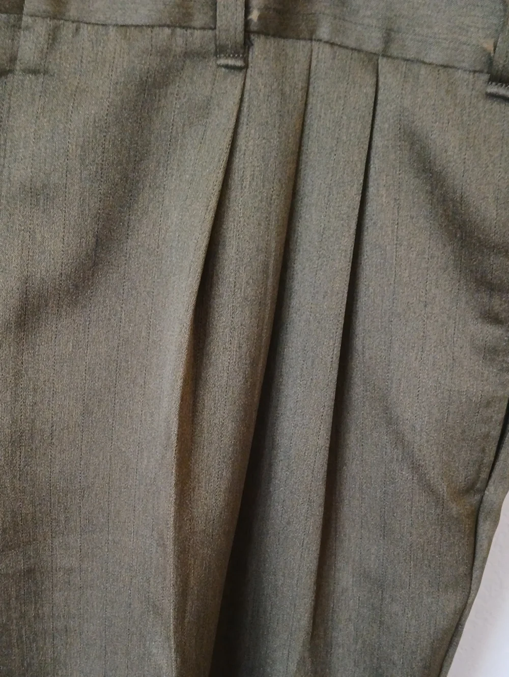 Vintage Men's 9 To 8 Double Pleated Bronze Dress Slacks Pinstripe